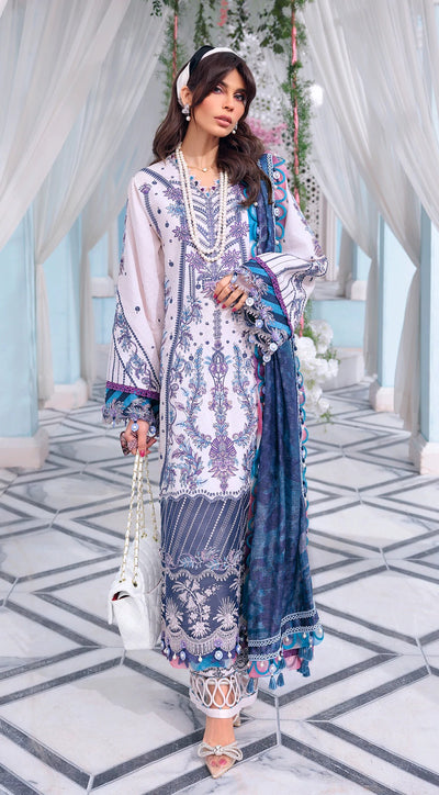 Anaya By Kiran Chaudhry 3 Piece Unstitched Embroidered Lawn Suit - AL22-11 ZAYNA