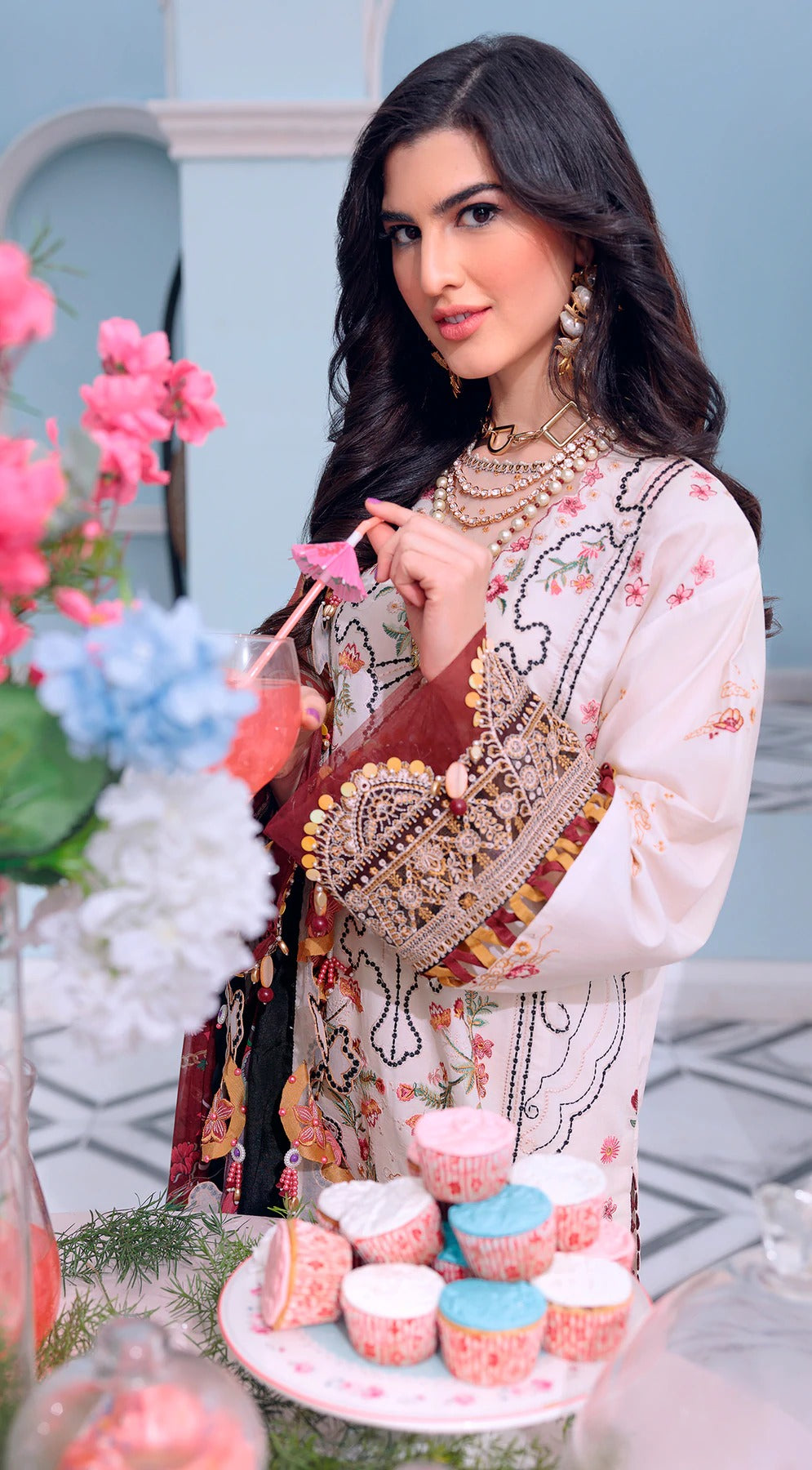 Anaya By Kiran Chaudhry 3 Piece Unstitched Embroidered Lawn Suit - AL22-13 SOHA