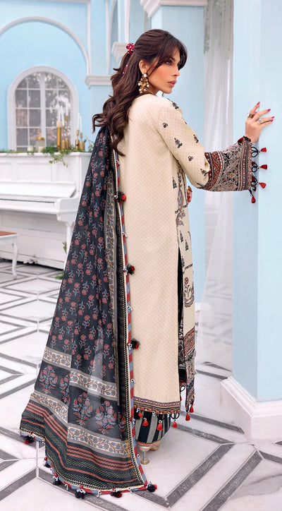 Anaya By Kiran Chaudhry 3 Piece Unstitched Embroidered Lawn Suit - AL22-14 FARAH