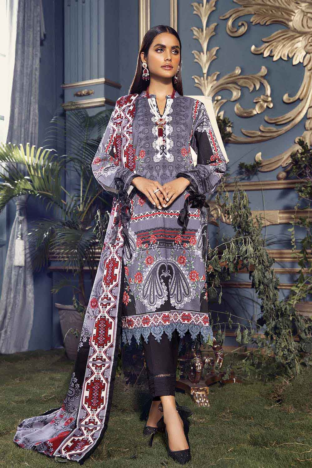 Gul Ahmed 3PC Unstitched Printed Pashmina Shawl Suit AP-12067