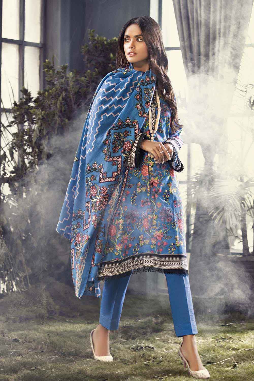Gul Ahmed 3PC Unstitched Printed Pashmina Shawl Suit AP-12076