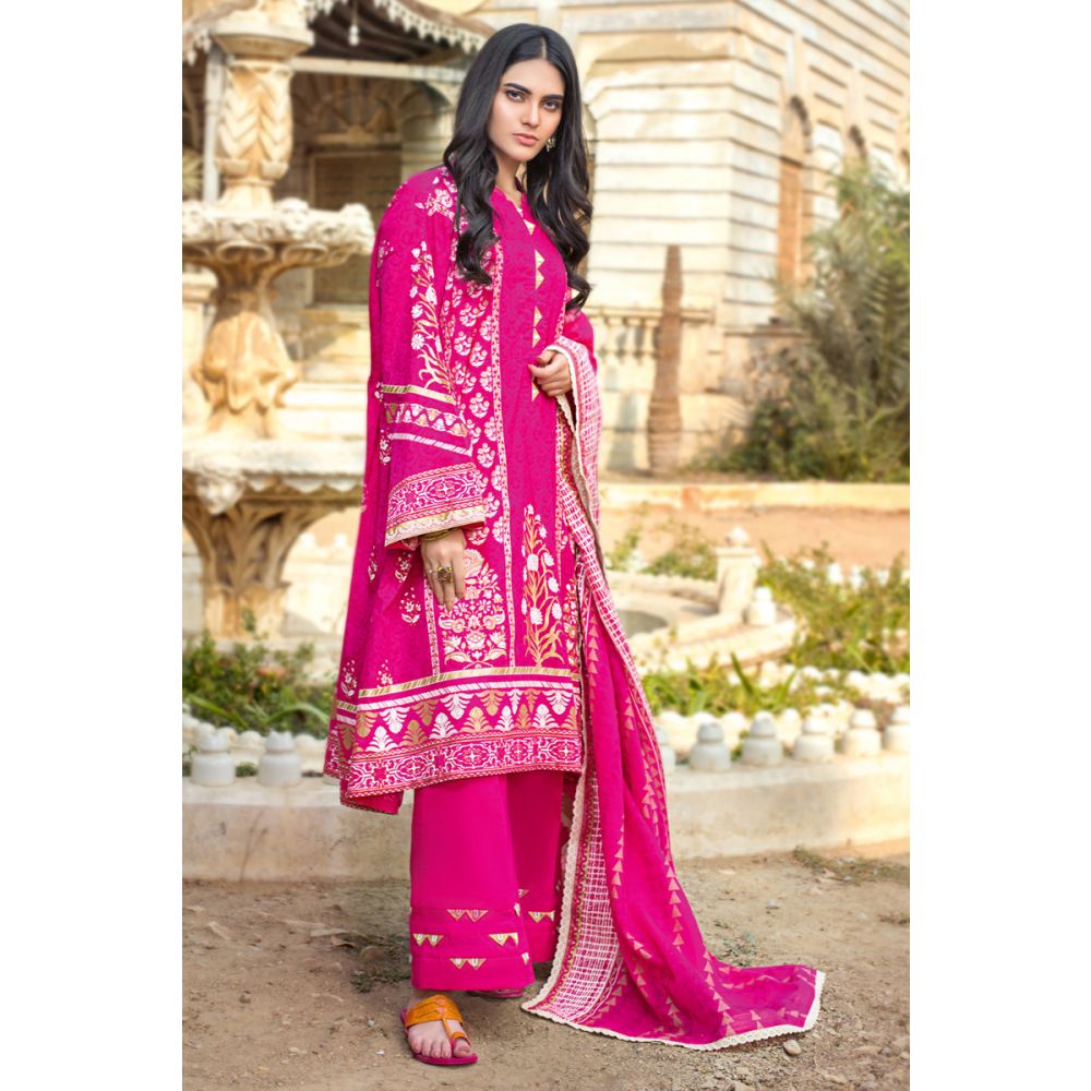 Gul Ahmed Printed With Lace Lawn Unstitched 3 Piece Suit ARZ-05