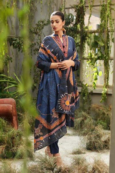 Gul Ahmed 3PC Unstitched Digital Printed Karandi Shawl Suit AY-12030