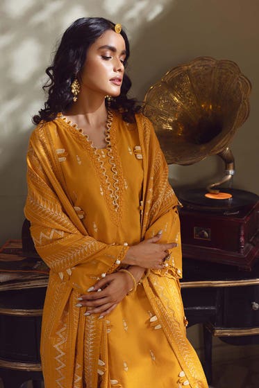 Gul Ahmed 3PC Karandi Embroidered Unstitched Suit AY-22008