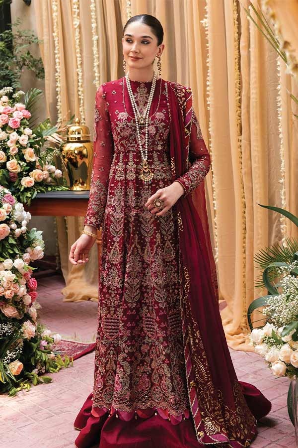 Afrozeh 3 Piece Stitched Embroidered Luxury Chiffon Suit - AZ-V2-02 Golnaz