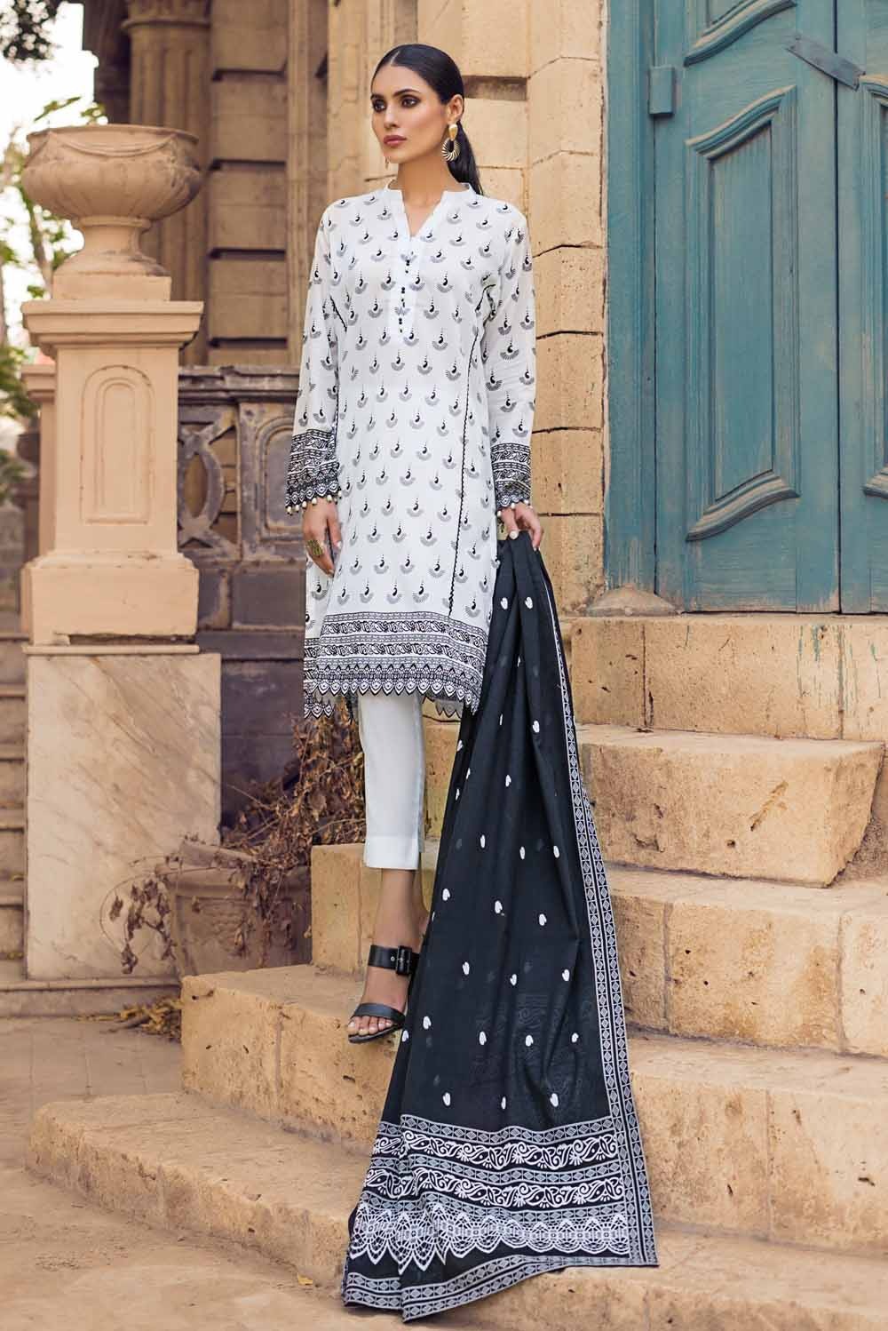Gul Ahmed 3PC Unstitched Printed Lawn Suit With Lawn Dupatta B-12003
