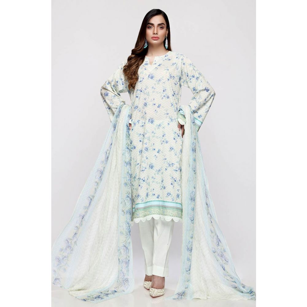 Embroidered Lawn Unstitched 3 Piece Suit BCT-19