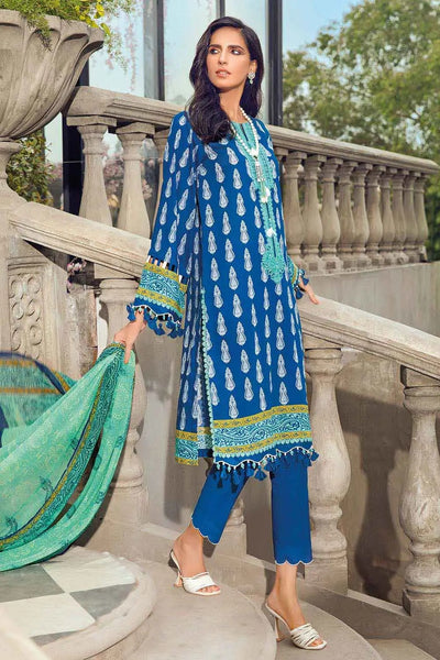 Gul Ahmed 3PC Unstitched Embroidered Lawn Suit With Digital Printed Chiffon Dupatta BM-12003