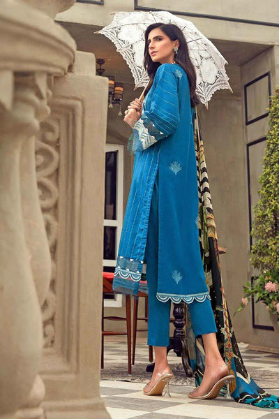 Gul Ahmed 3PC Unstitched Embroidered Lawn Suit With Digital Printed Chiffon Dupatta BM-12004