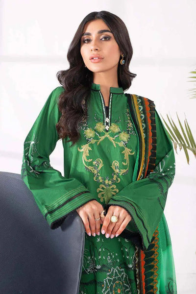 Gul Ahmed 3PC Unstitched Embroidered Lawn Suit With Digital Printed Chiffon Dupatta BM-168