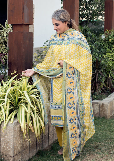 Gul Ahmed 3PC Unstitched Digital Printed Lawn Suit With Embroidered Chiffon Dupatta BM-177