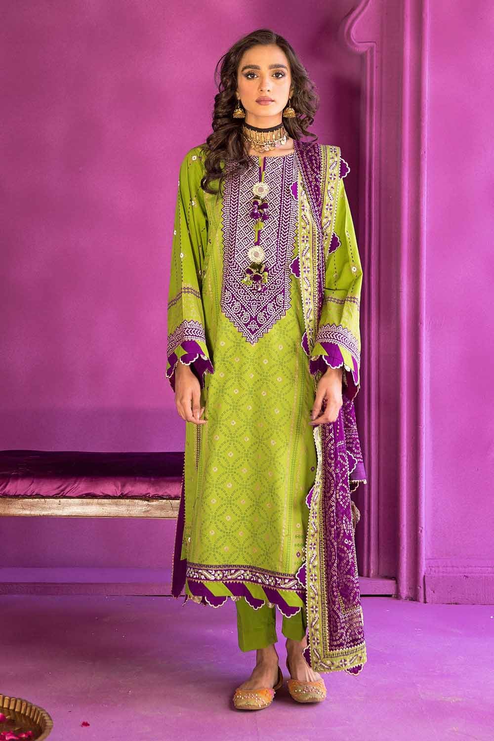 Gul Ahmed 3PC Embroidered Chunri Lawn Unstitched Suit With Chiffon Gold and Lacquer Printed Dupatta BM-32011