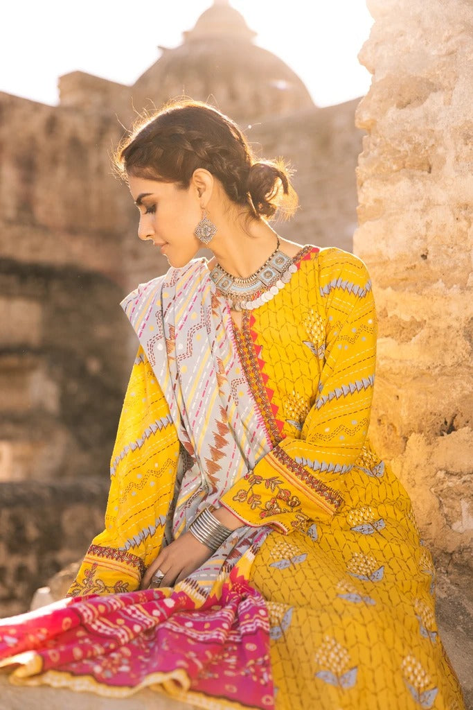 Lakhani Spring 3 Piece Unstitched Embroidered Lawn Suit BP-2040