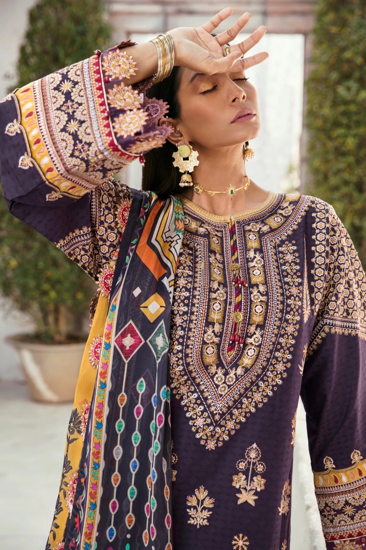 Baroque 3 Piece Unstitched Embroidered Lawn Suit - BQU-BL08-04