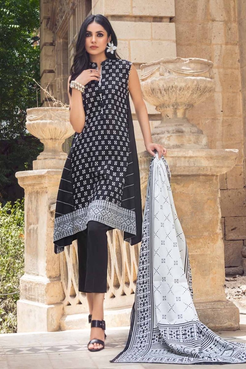 Gul Ahmed 2PC Unstitched Printed Lawn Shirt With Lawn Dupatta BT-12007
