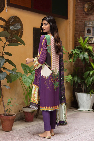 Rang Rasiya 3 Piece Stitched Embroidered digitally printed Suit D-644 Berry