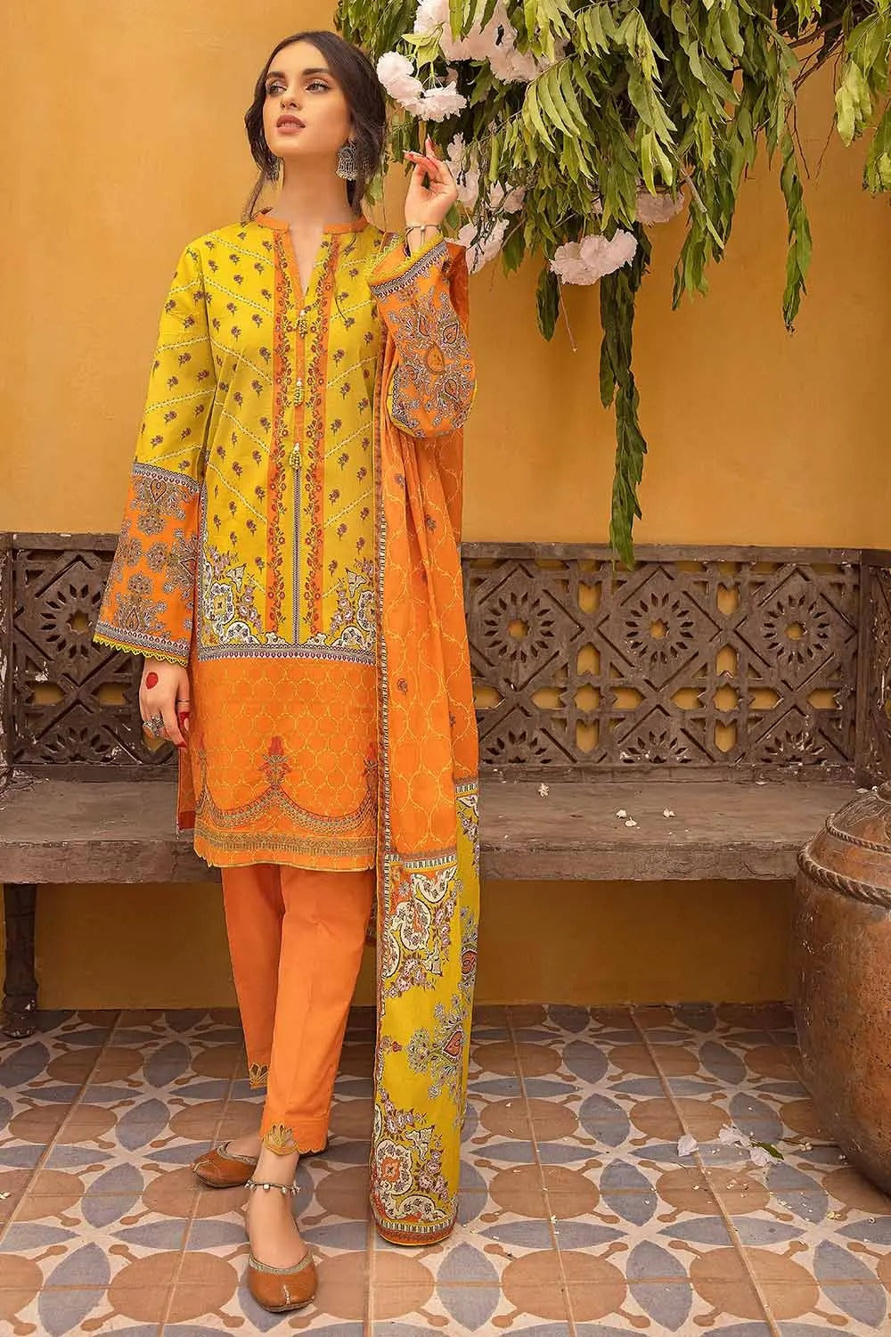 Gul Ahmed 3PC Unstitched Cotton Embroidered Suit CBE-22011