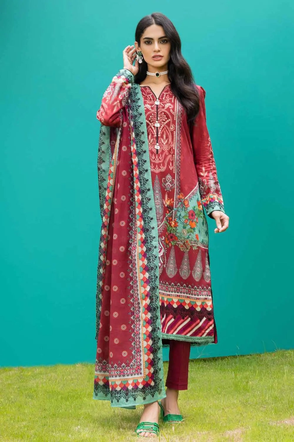 Gul Ahmed 3PC Unstitched Cotton Printed Suit CBN-22027