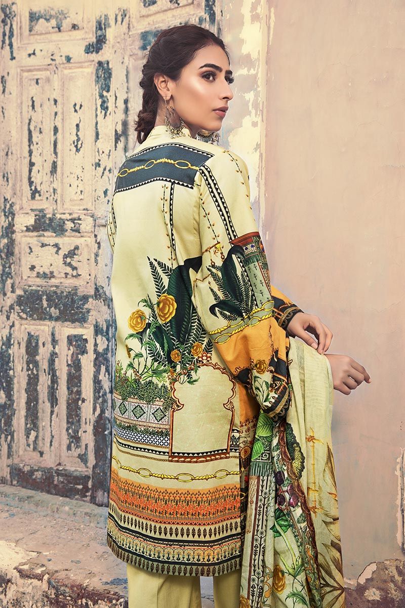 Gul Ahmed 3 PC Unstitched Embroidered Suit with Cotton Net Dupatta CD-43