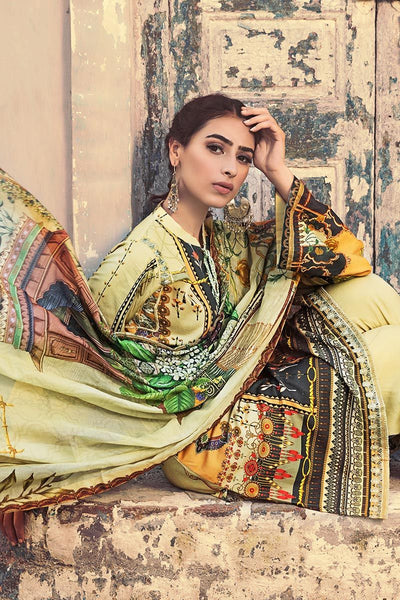 Gul Ahmed 3 PC Unstitched Embroidered Suit with Cotton Net Dupatta CD-43