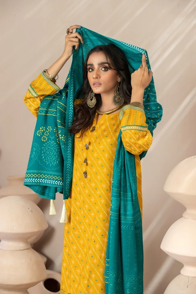 Lakhany 03 Piece Unstitched Pearl Printed Suit CGC-4017