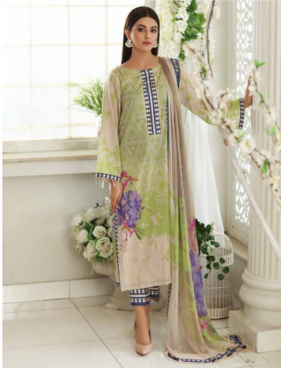 Charizma 3 Piece Embroidered Unstitched Lawn Infinity Collection Suit - CIN-10-B