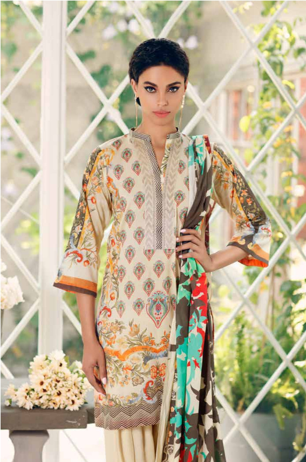Charizma 3 Piece Embroidered Unstitched Lawn Infinity Collection Suit - CIN-13