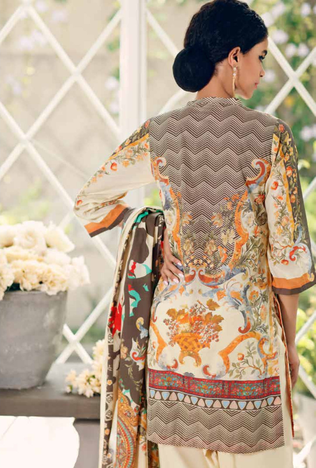 Charizma 3 Piece Embroidered Unstitched Lawn Infinity Collection Suit - CIN-13