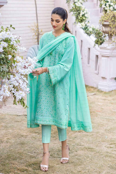 Gul Ahmed 3PC Foil Embroidered Lawn Unstitched Suit with Zari Dupatta CK-32007