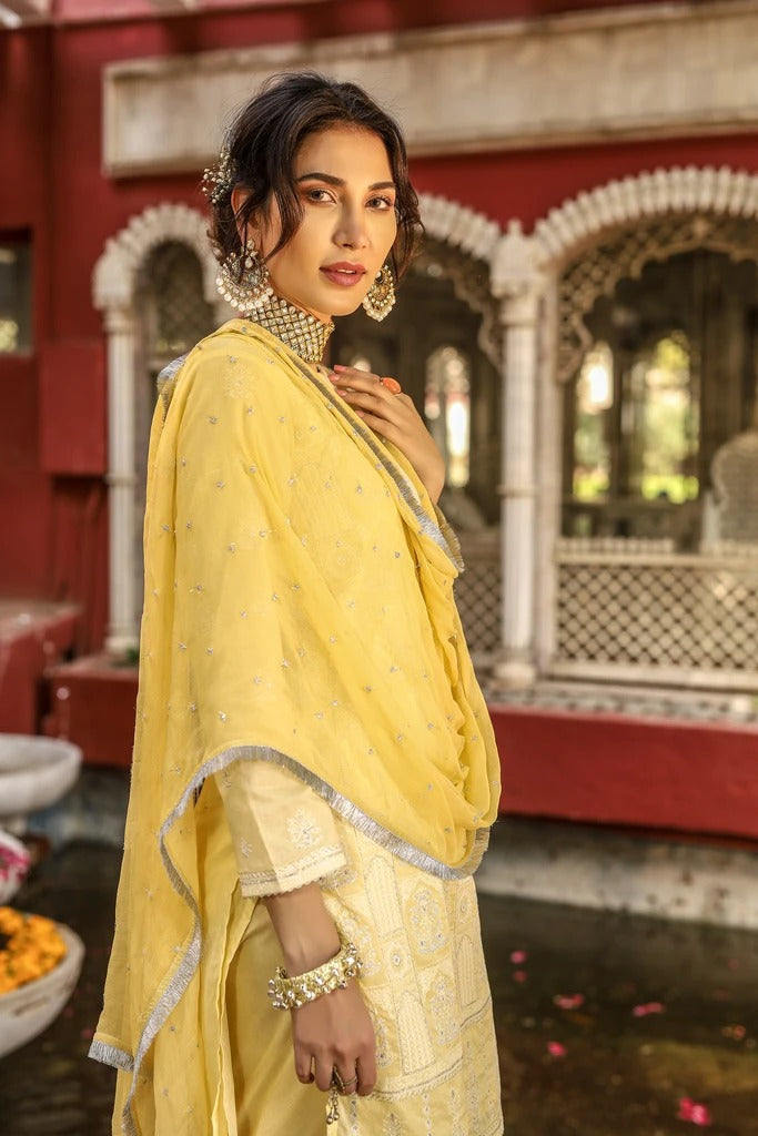 Lakhani Chikan-Kari 3 Piece Stitched Embroidered Suit CK-9013-R