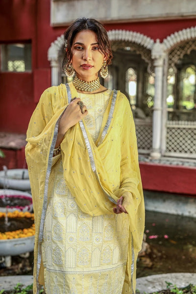 Lakhani Chikan-Kari 3 Piece Stitched Embroidered Suit CK-9013-R