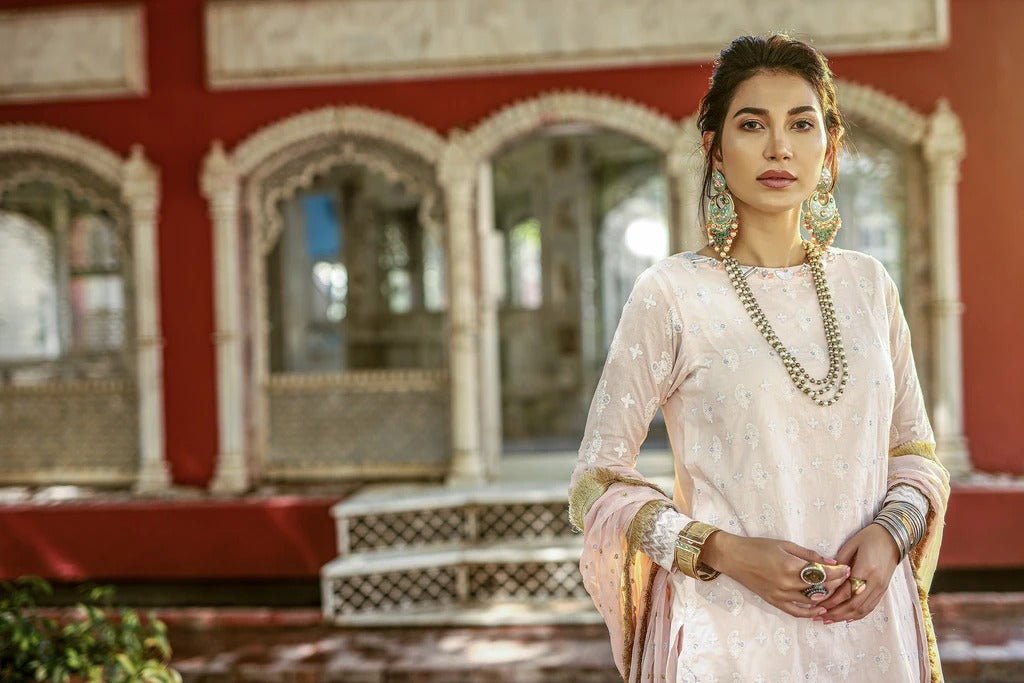 Lakhani Chikan-Kari 3 Piece Stitched Embroidered Suit CK-9015-R