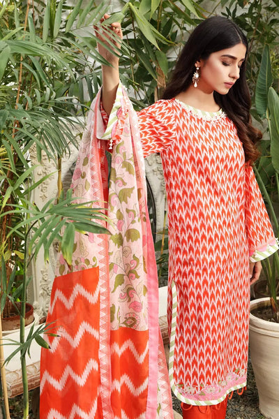 Gul Ahmed 3PC Unstitched Printed Lawn Suit With Silverplus Antibacterial Finish CL-1212-B