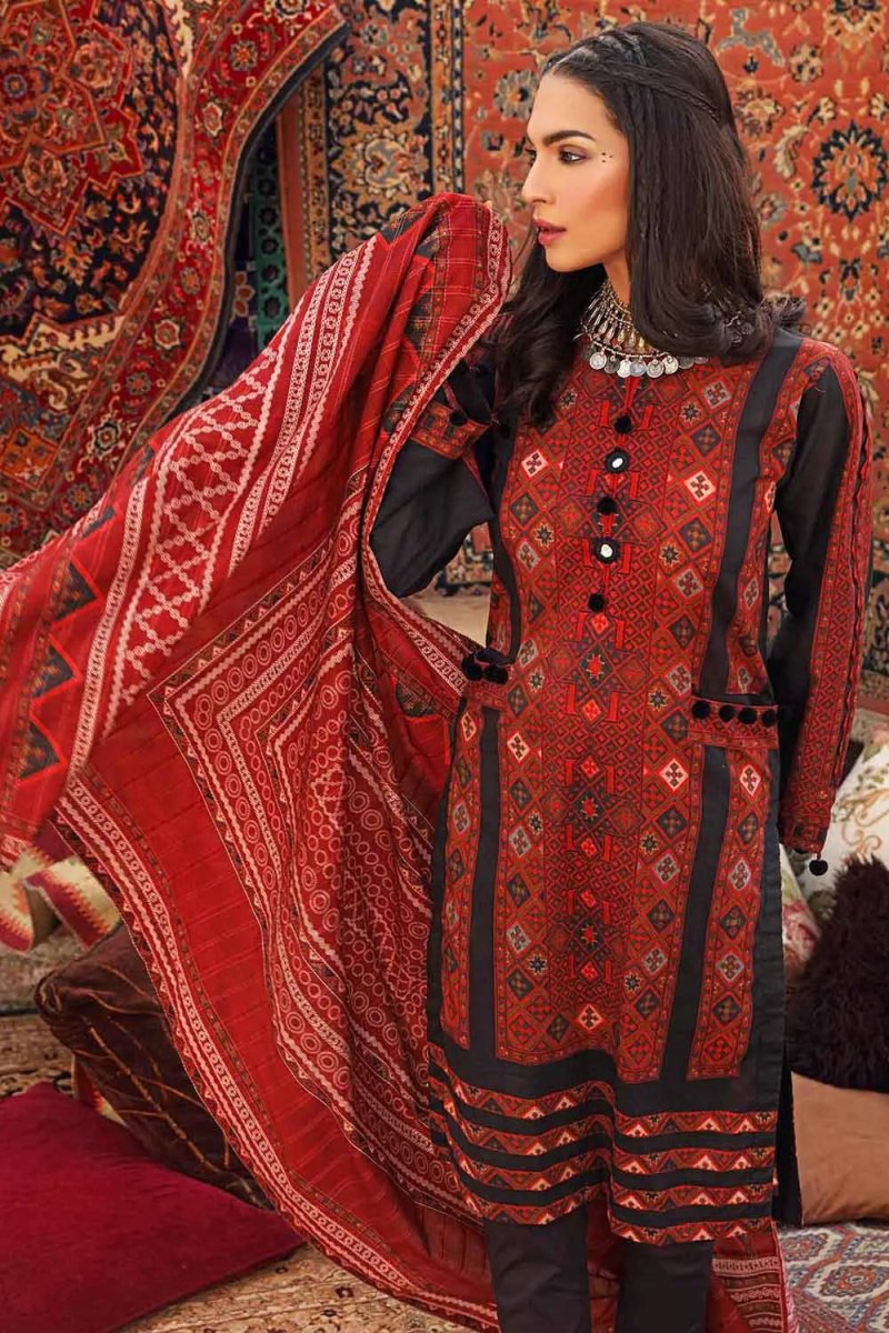 Gul Ahmed 3PC Digital Printed Lawn Unstitched Suit CL-1301