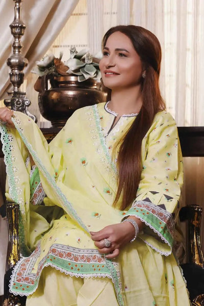 Gul Ahmed 3PC Embroidered Lawn Unstitched Suit CL-22020