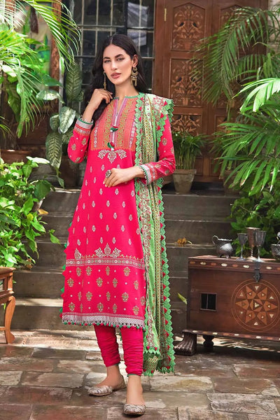 Gul Ahmed 3PC Unstitched Embroidered Gold and Lacquer Printed Suit CL-22095 A
