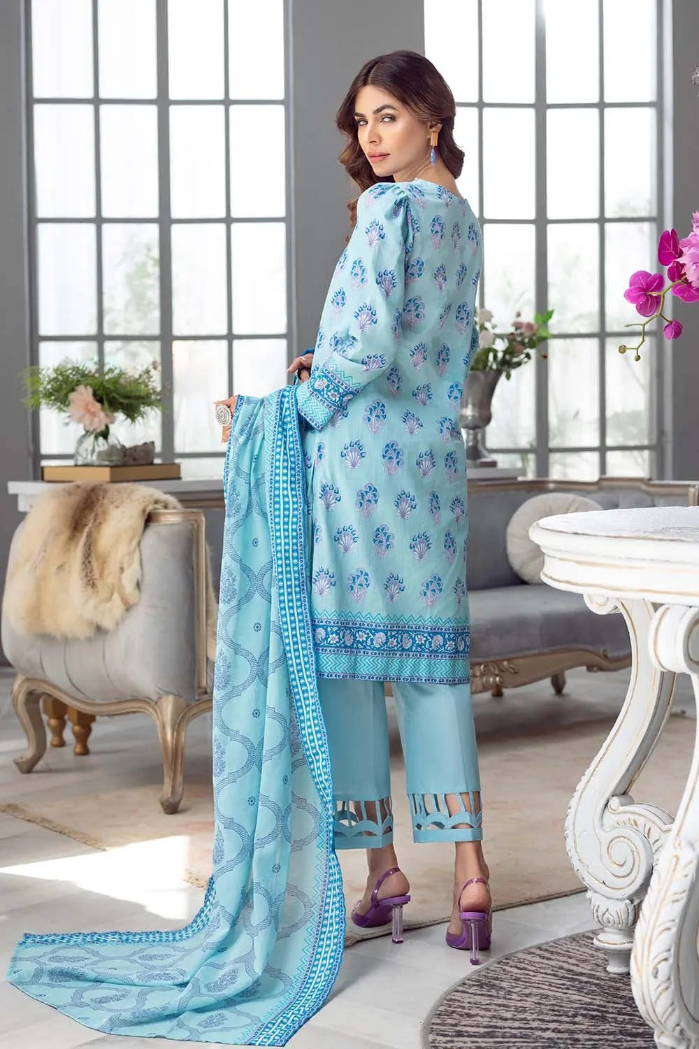Gul Ahmed 3PC Unstitched Printed Lawn Suit CL-32110 A