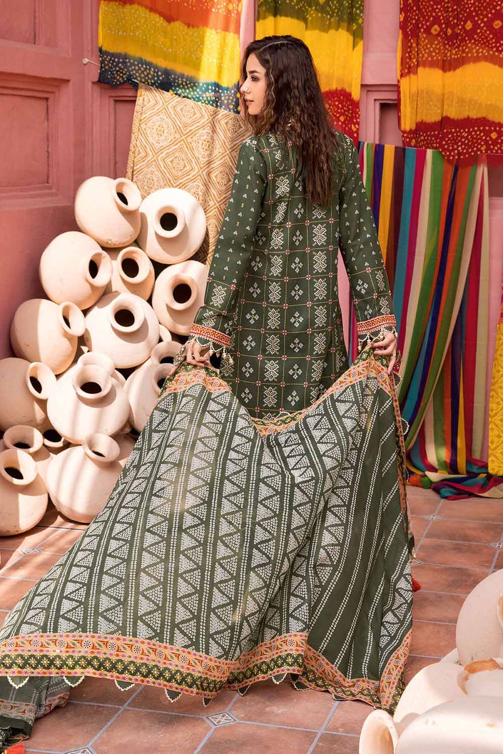 Gul Ahmed 3PC Chunri Lawn Stitched Gold Printed Suit CL-32180 B