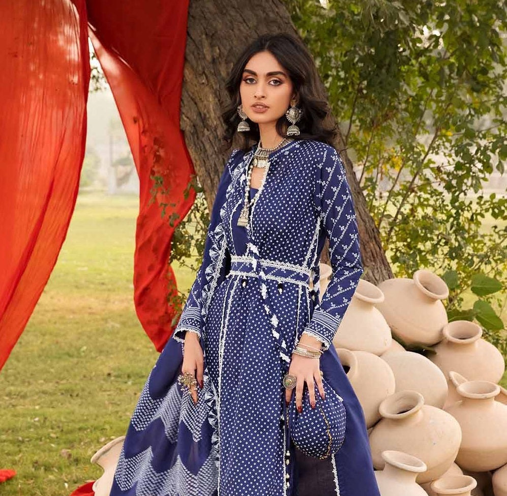 Gul Ahmed 3PC Chunri Lawn Stitched Lacquer Printed Suit CL-32255 B