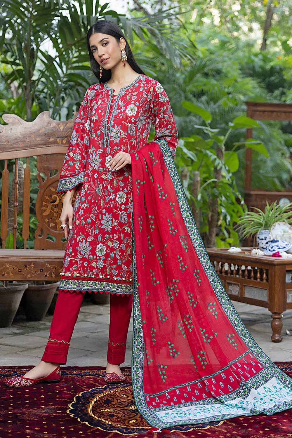 Gul Ahmed 3PC Lawn Unstitched Digital Printed Suit CL-32277