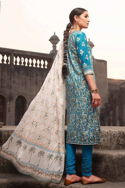Gul Ahmed 3PC Lawn Unstitched Gold and Lacquer Printed Suit CL-32426 A