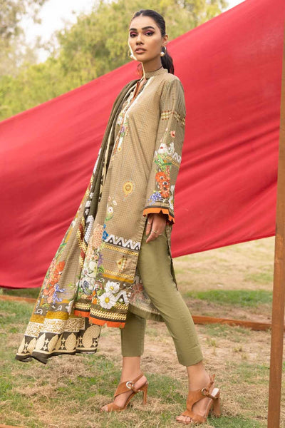 Gul Ahmed 3PC Unstitched Cambric Cotton Printed Suit with Printed Lawn Dupatta CN-12009