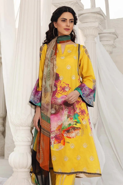 Charizma 3 Piece Unstitched Embroidered Suit - COR-12
