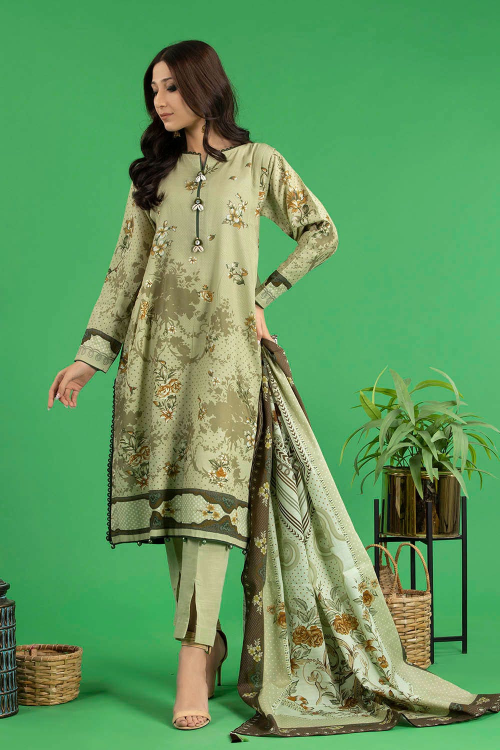Gul Ahmed 3PC Cotton Linen Unstitched Digital Printed Suit CV-22002 A