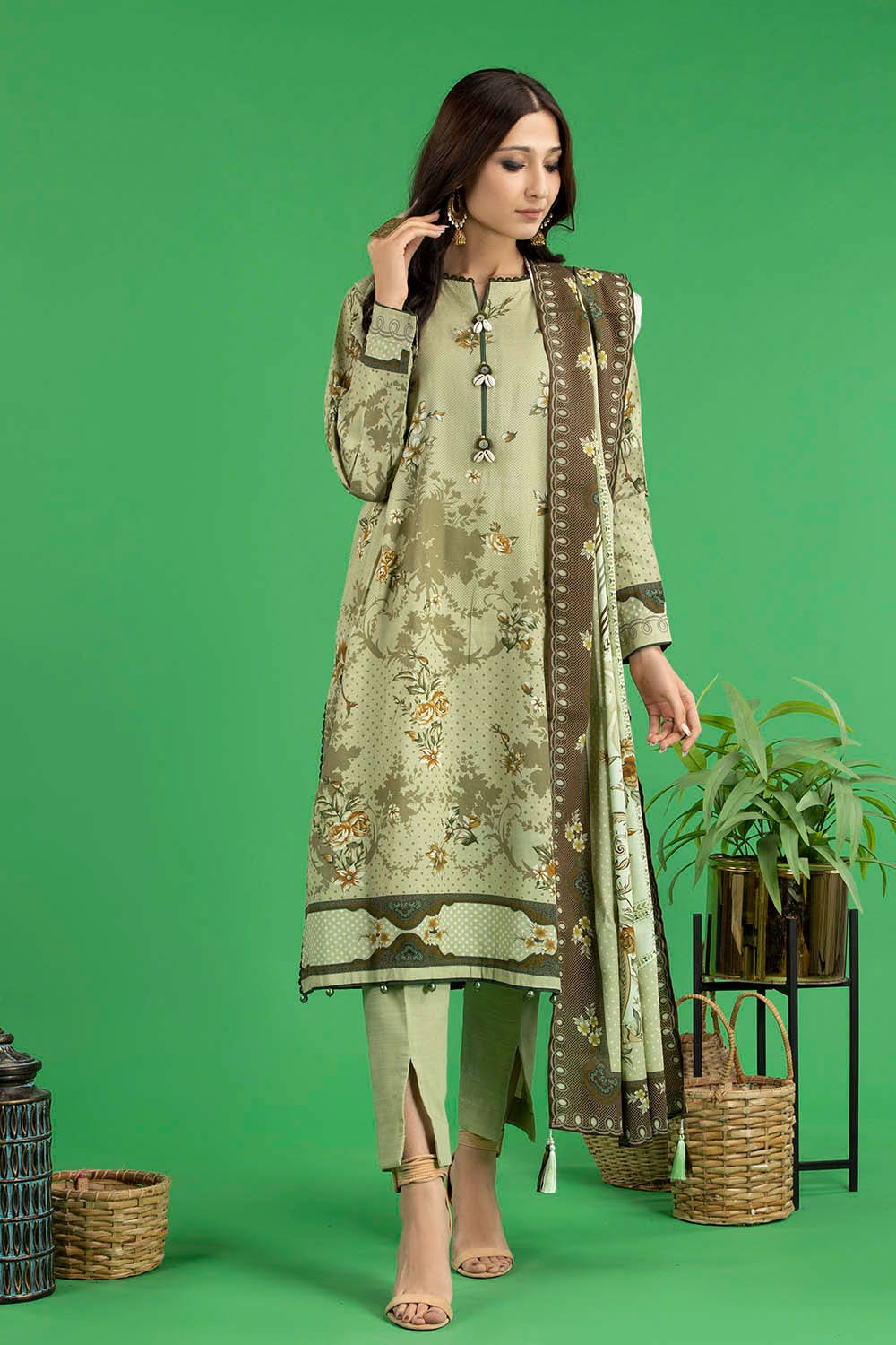 Gul Ahmed 3PC Cotton Linen Unstitched Digital Printed Suit CV-22002 A