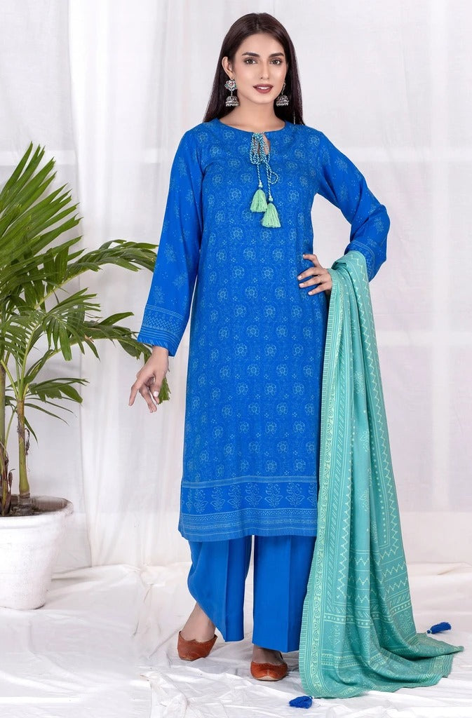 Lakhany 3 Piece Unstitched Printed Cashmi Vool Suit CVC-1020-B