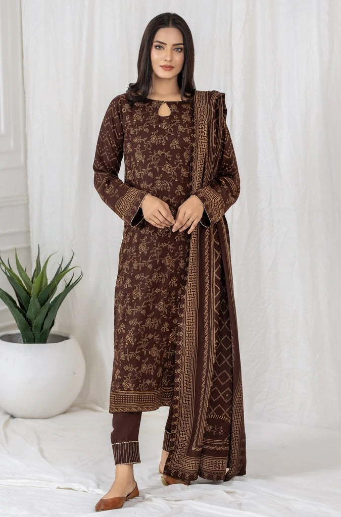 Lakhany 3 Piece Unstitched Printed Cashmi Vool Suit CVC-1022-B