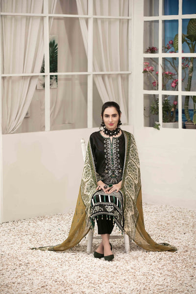 Amna Sohail By Tawakkal Fabrics 3 Piece Stitched Renee Chiffon Dupatta Suit D-1454-B