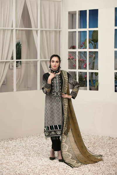 Amna Sohail By Tawakkal Fabrics 3 Piece Stitched Renee Chiffon Dupatta Suit D-1454-B