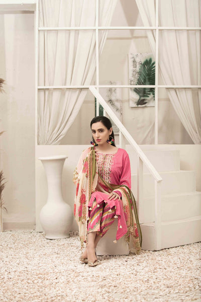 Amna Sohail By Tawakkal Fabrics 3 Piece Stitched Renee Chiffon Dupatta Suit D-1455-A